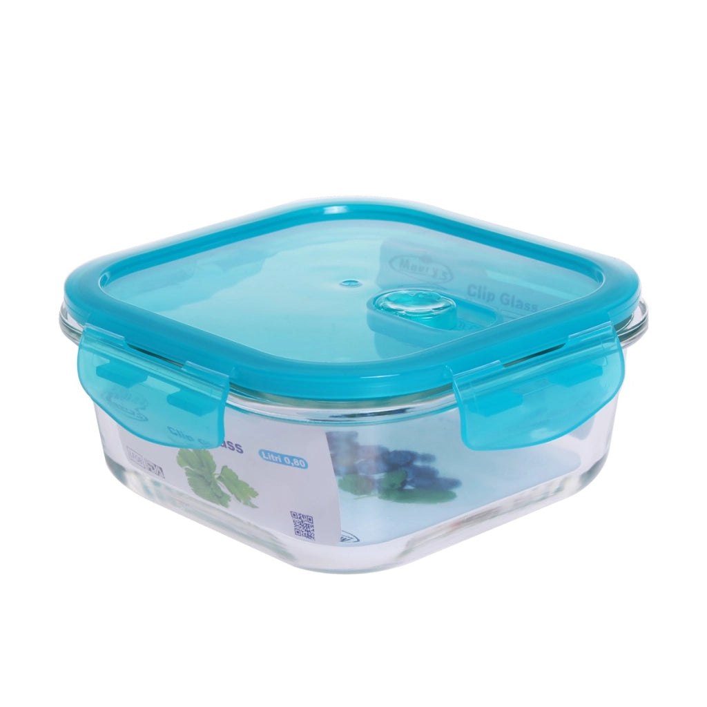 MAURY'S CONTENITORE VETRO COPERCHIO CLIP QUADRATO 0,80LT