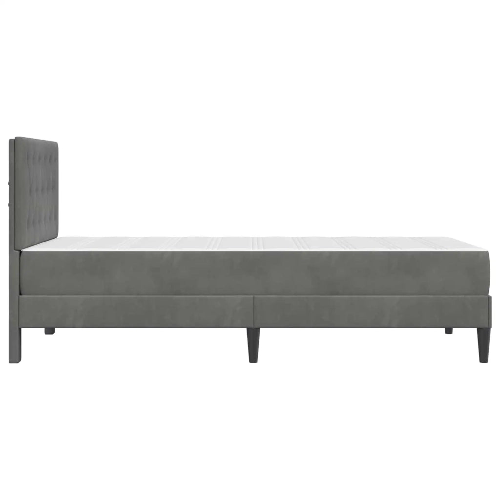 Struttura letto con materasso-Giroletto Grigio scuro 90 x 190 cm Velluto 932189