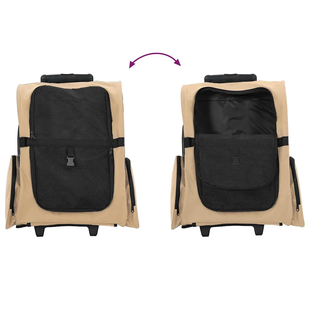 Carrello per Animali 3 in 1 Design Sabbia 48x32x(57-106) cm Tessuto Oxford CFW8356472