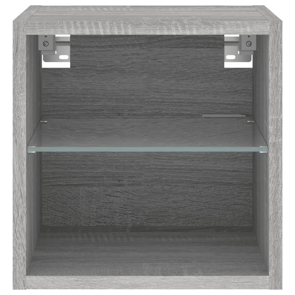 Mobile TV multimediale mensola TV credenza mobile TV parete attrezzata per sala da pranzo soggiorno camera da letto con luci LED Sonoma 30 x 28,5 x 30 cm grigio 02_0028043
