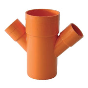 DERIVAZIONE DOPPIA RIDOTTA 45  ° ARANCIO- Diam. 100 x 50- ESCLU- pezzi 1
