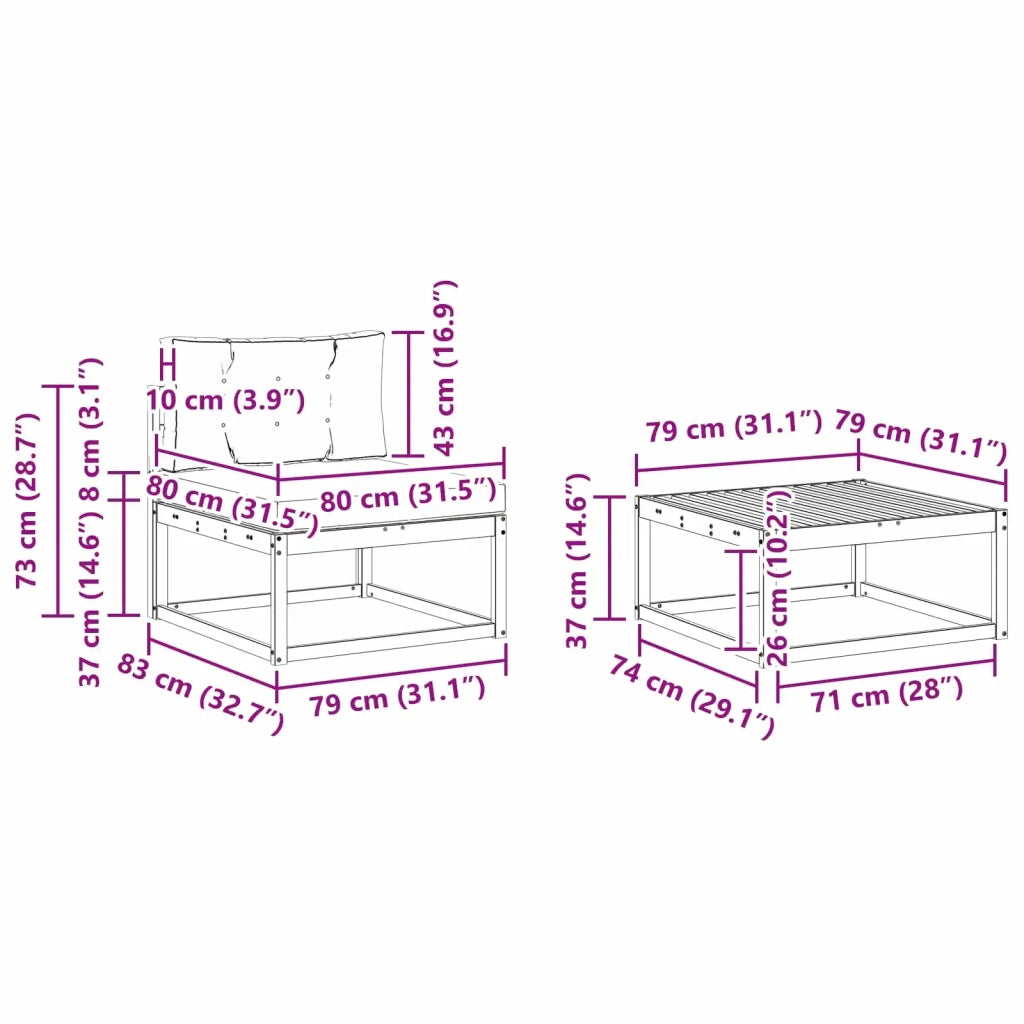Set di divani da esterno con cuscino 4 pcs Bianco e Antracite 3386021
