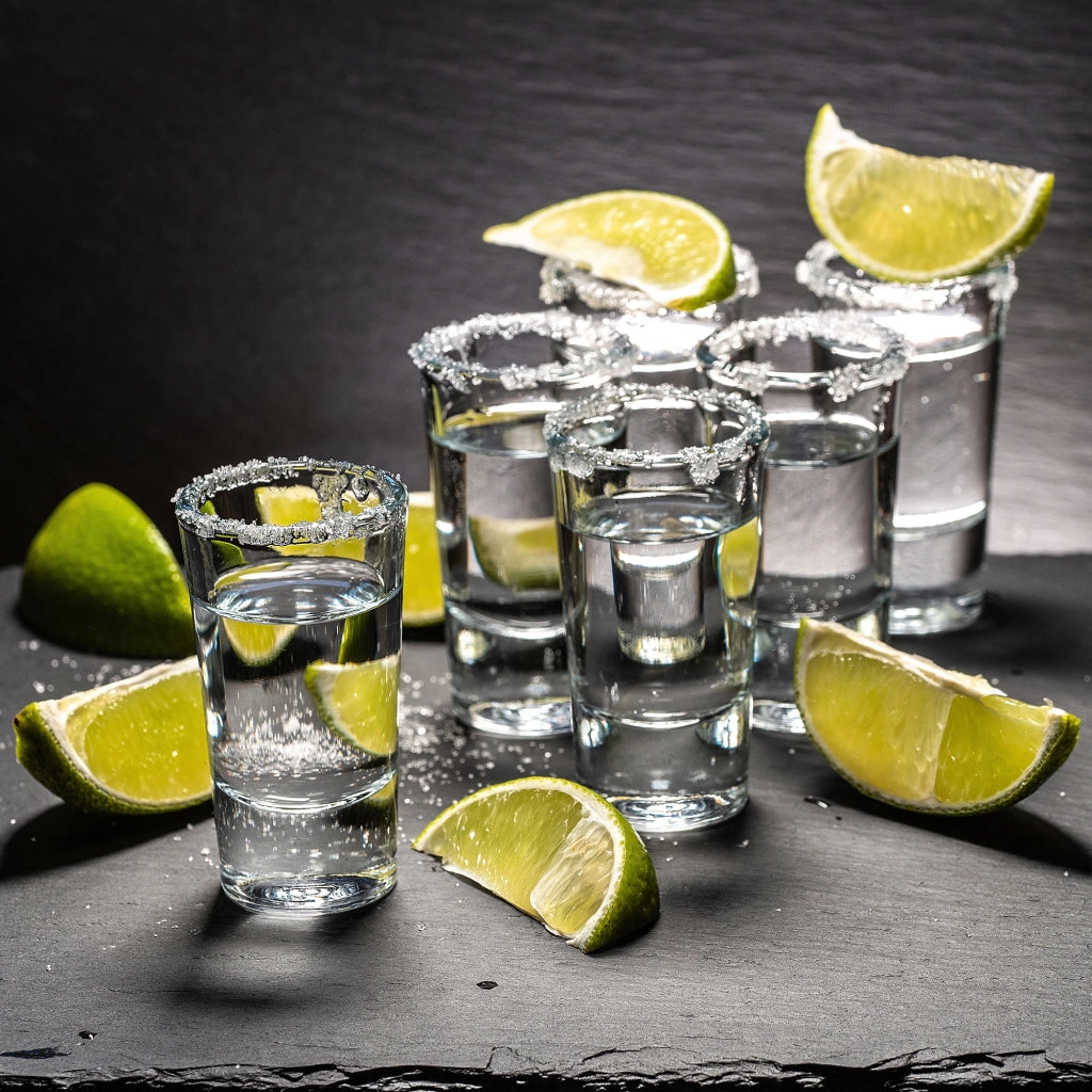 Set di bicchieri da vodka KADAX da 28 ml, colorati e trasparenti, 6 pezzi.