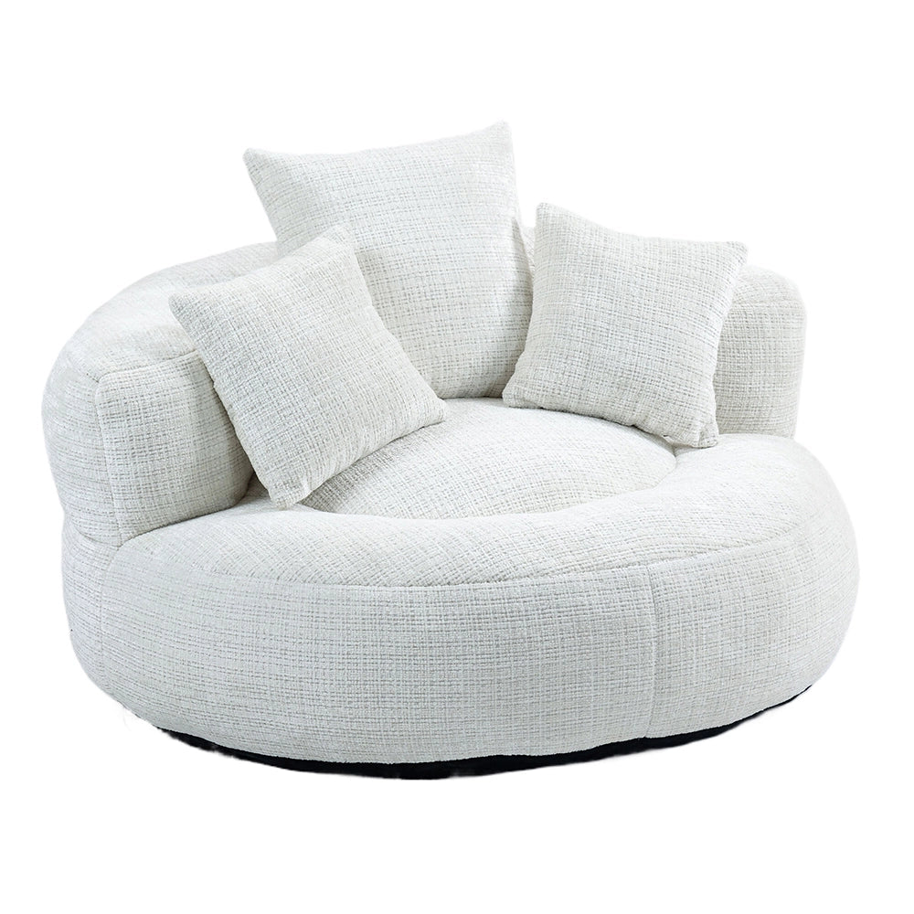 Chaise longue - Xylo - gaming chenille beige con 3 cuscini