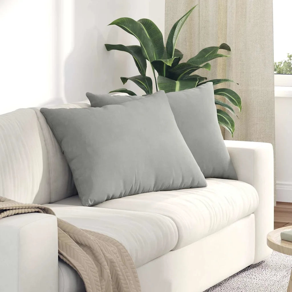 Cuscini da Divano 2 pz | Cuscini per sedie Grigio chiaro 70 x 50 cm Tessuto