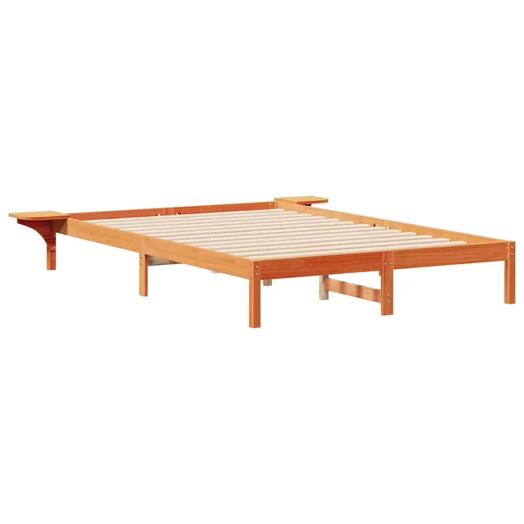 Letto con Tavolini Laterali Marrone cerato 160 x 220 cm 873252