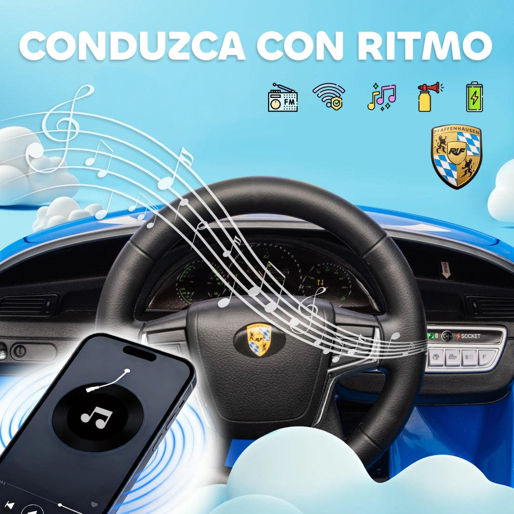 Auto Elettrica per Bambini con Telecomando e Sirena ¨C Minimal ¨C Blu