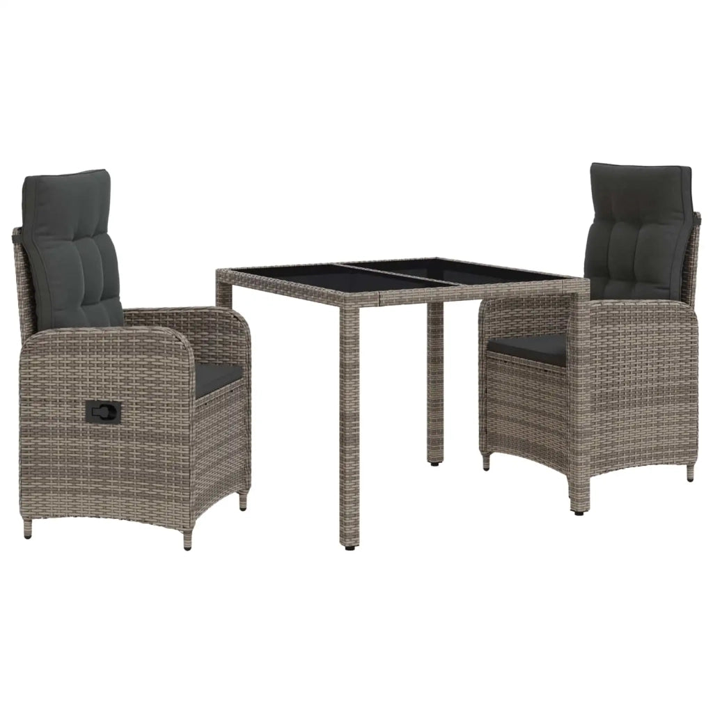 Set da pranzo per esterni 3 pz Grigio chiaro e grigio scuro 3422326
