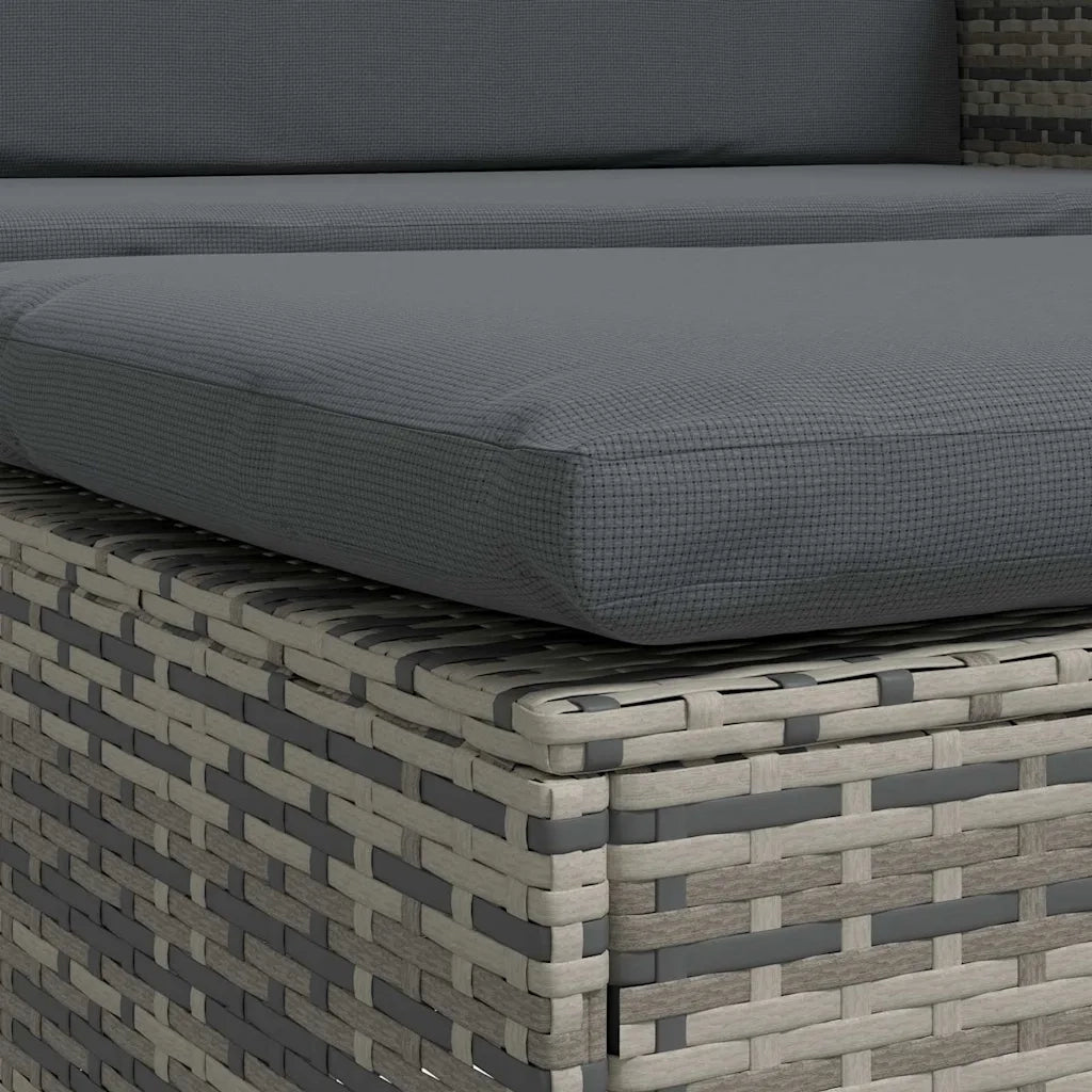 Set Divani da Giardino 2 pz con Cuscini in Polyrattan Grigio 44483