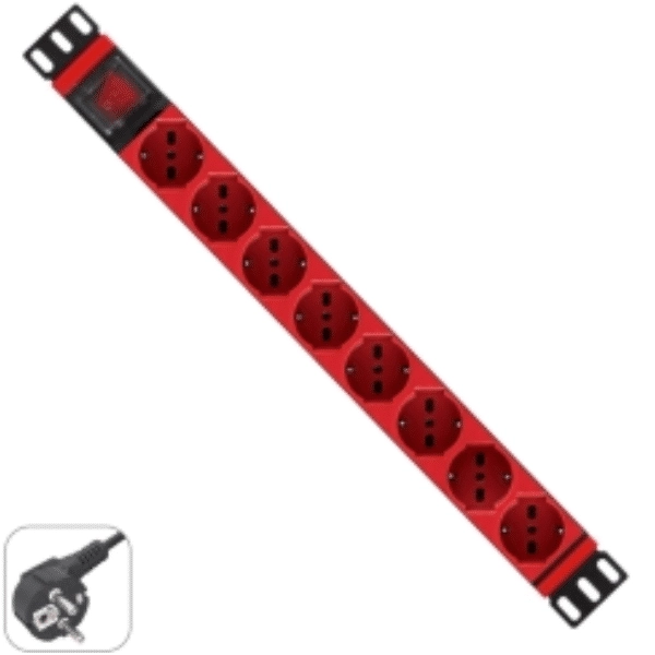 WP WPN-PDU-G01-08/R unità di distribuzione dell'energia (PDU) 8 presa(e) AC 1U Rosso