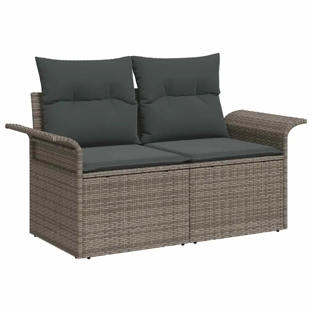 Set Divano da Giardino 8 pcs Grigio Rattan in Polipropilene