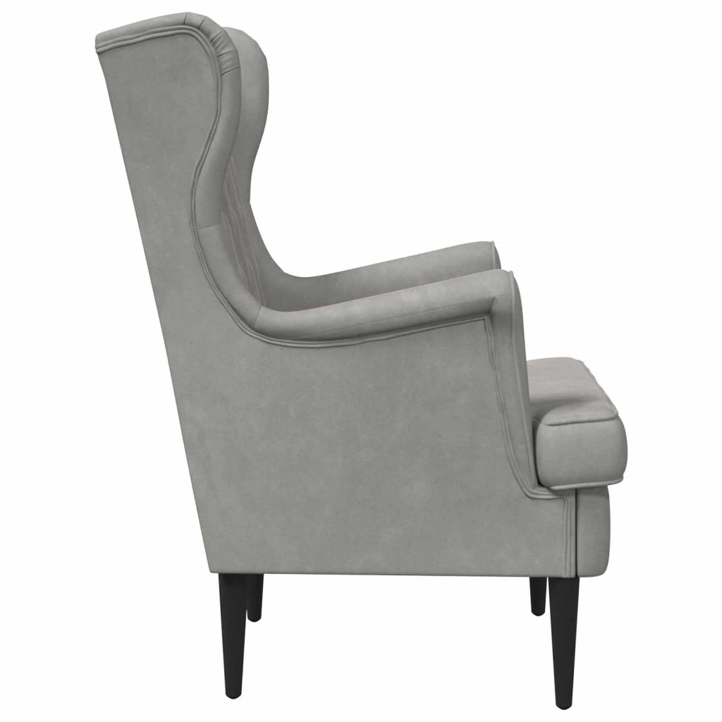 Poltrona Grigio Chiaro Velluto 42029926
