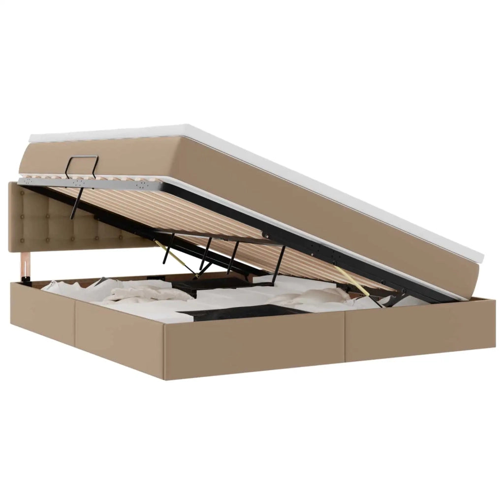Letto con contenitore e materasso Cappuccino 180 x 200 cm 3370408