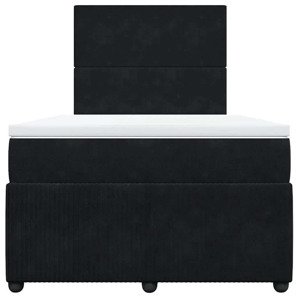 Giroletto a Molle con Materasso Nero 120x190 cm in Velluto 3294582