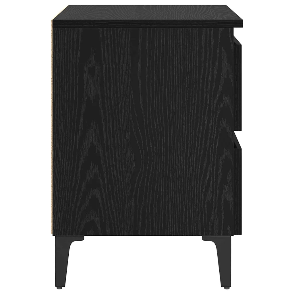 Set di 2 Comodini | Armadio da Notte | Mobiletto da notte Rovere nero 40 x 35 x 50 cm