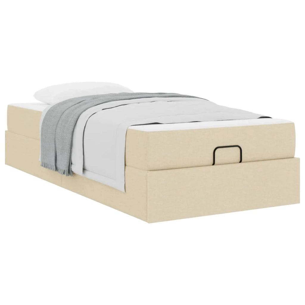 Struttura letto con materasso 2 pcs-Giroletto Crema Tessuto 347906