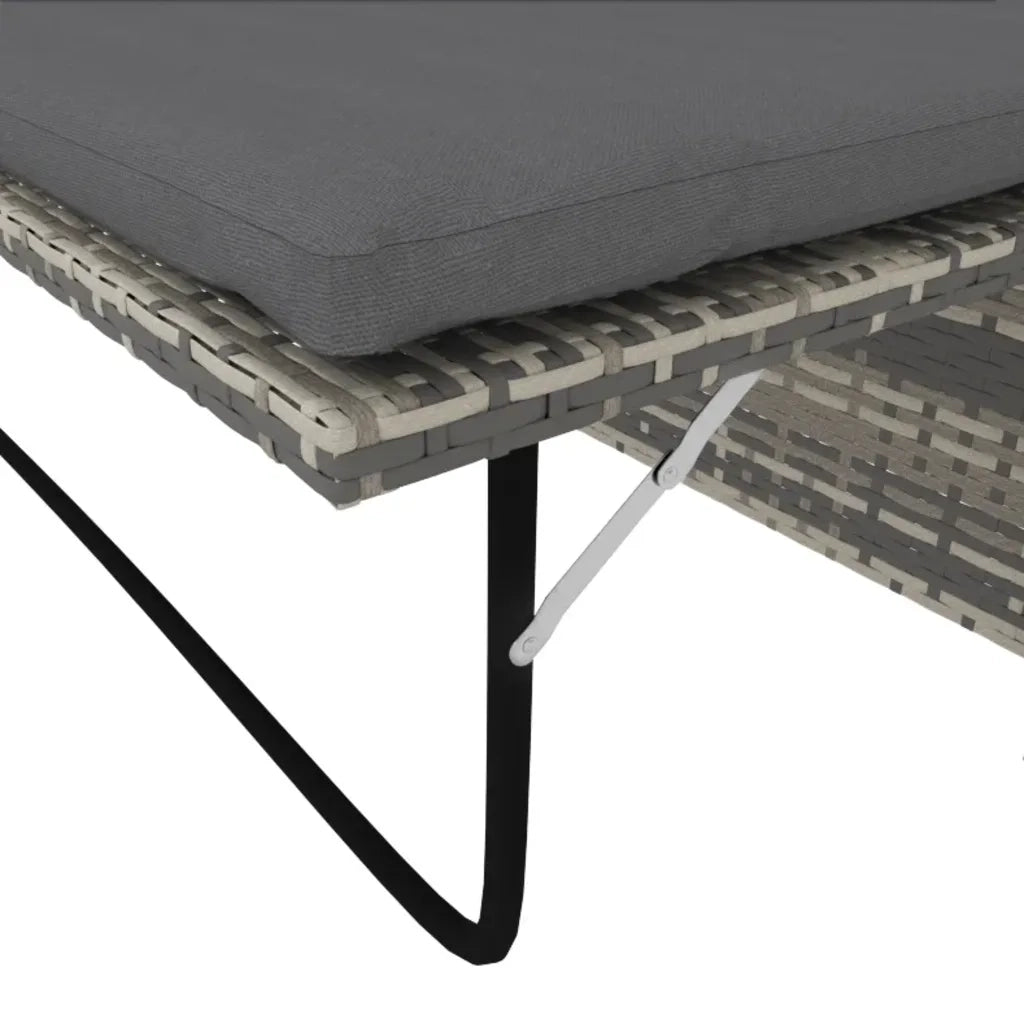 Set Divani da Giardino 2 pz con Cuscini in Polyrattan Grigio 44483