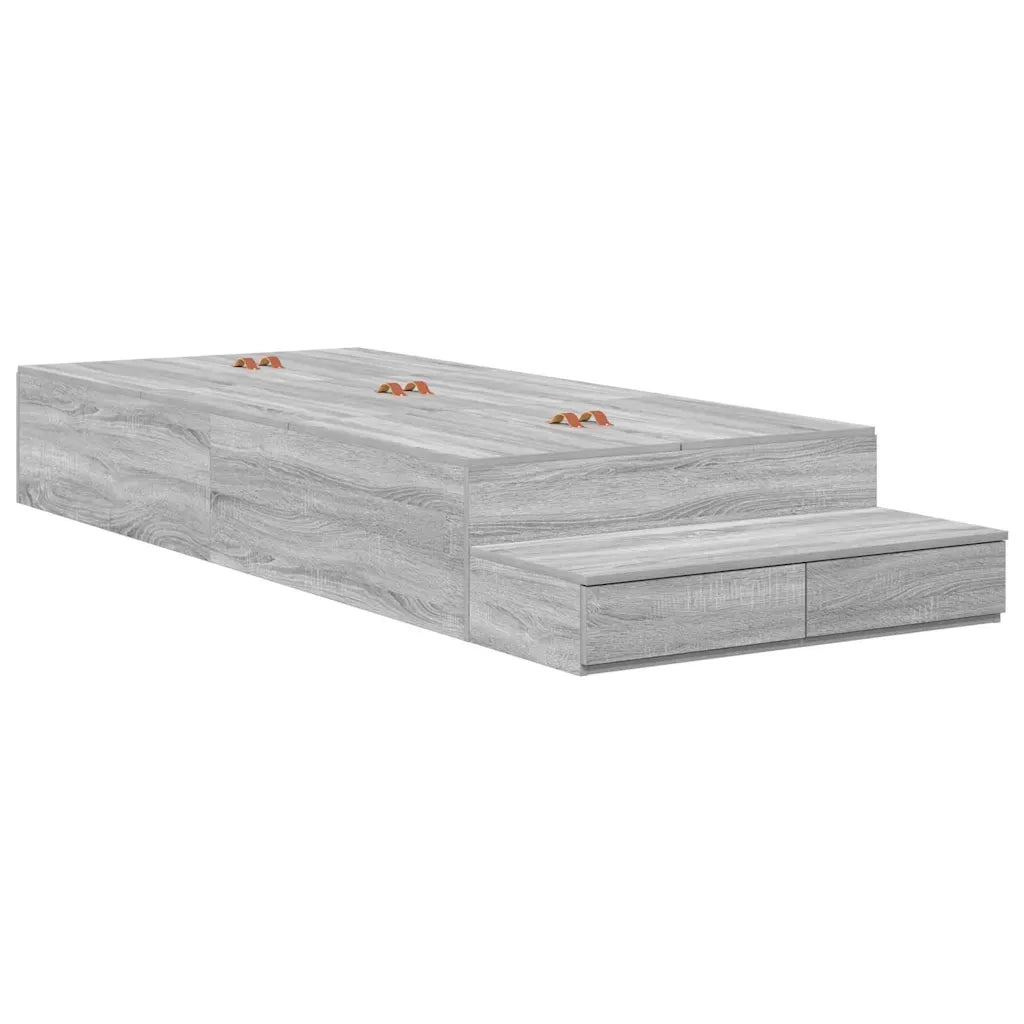 Struttura letto con contenitore-Giroletto con contenitore Grigio Sonoma 100 cm