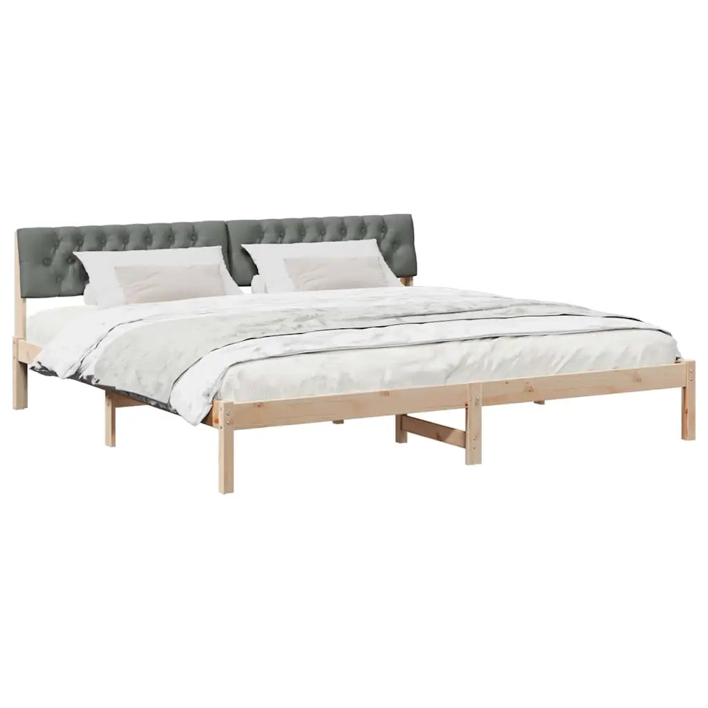 Struttura del Letto marrone e grigio scuro 200 x 200 cm 3394339
