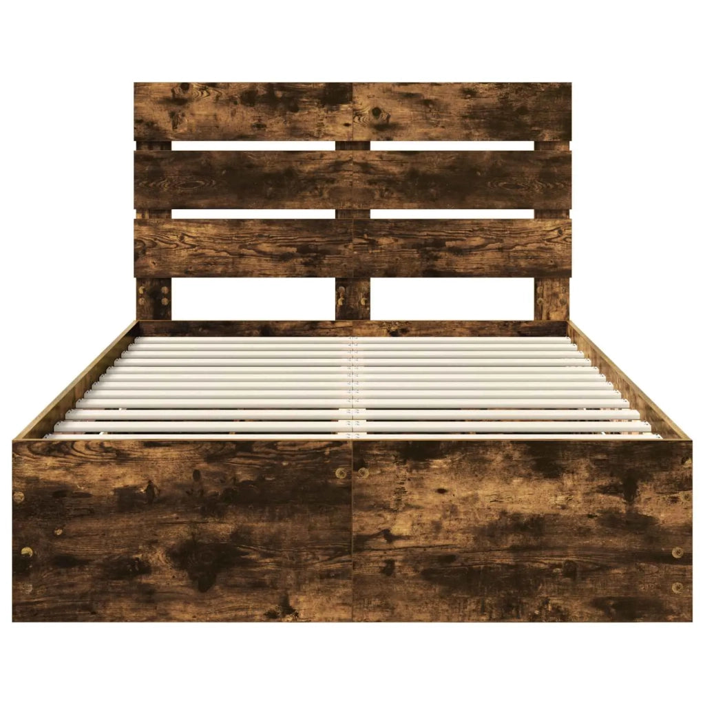 Struttura del letto con cassetto Rovere fumé 135 x 190 cm 3411841