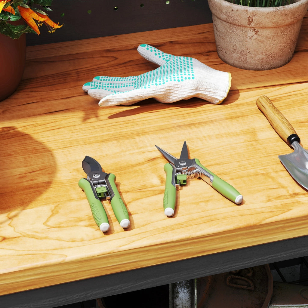 Set Giardinaggio 2 Pezzi ¨C Minimal ¨C Acciaio Inox Verde+Argento