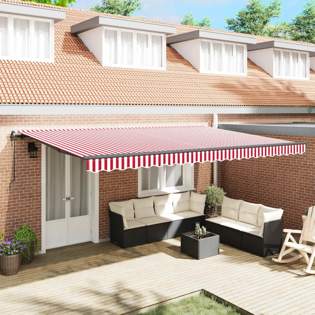 Tenda Retrattile Rosso e Bianco 500 × 350 cm 3331499