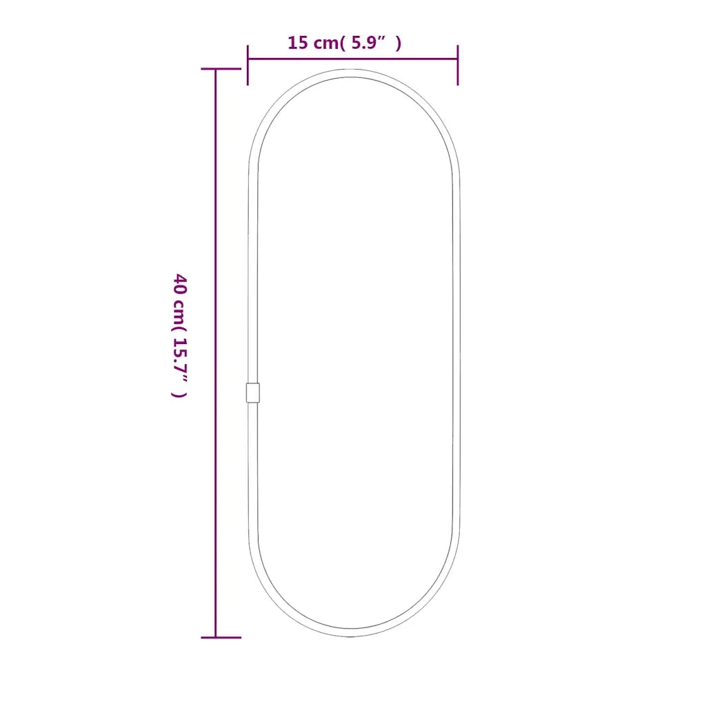 Specchio da Parete Argento 40x15 cm Ovale 348188