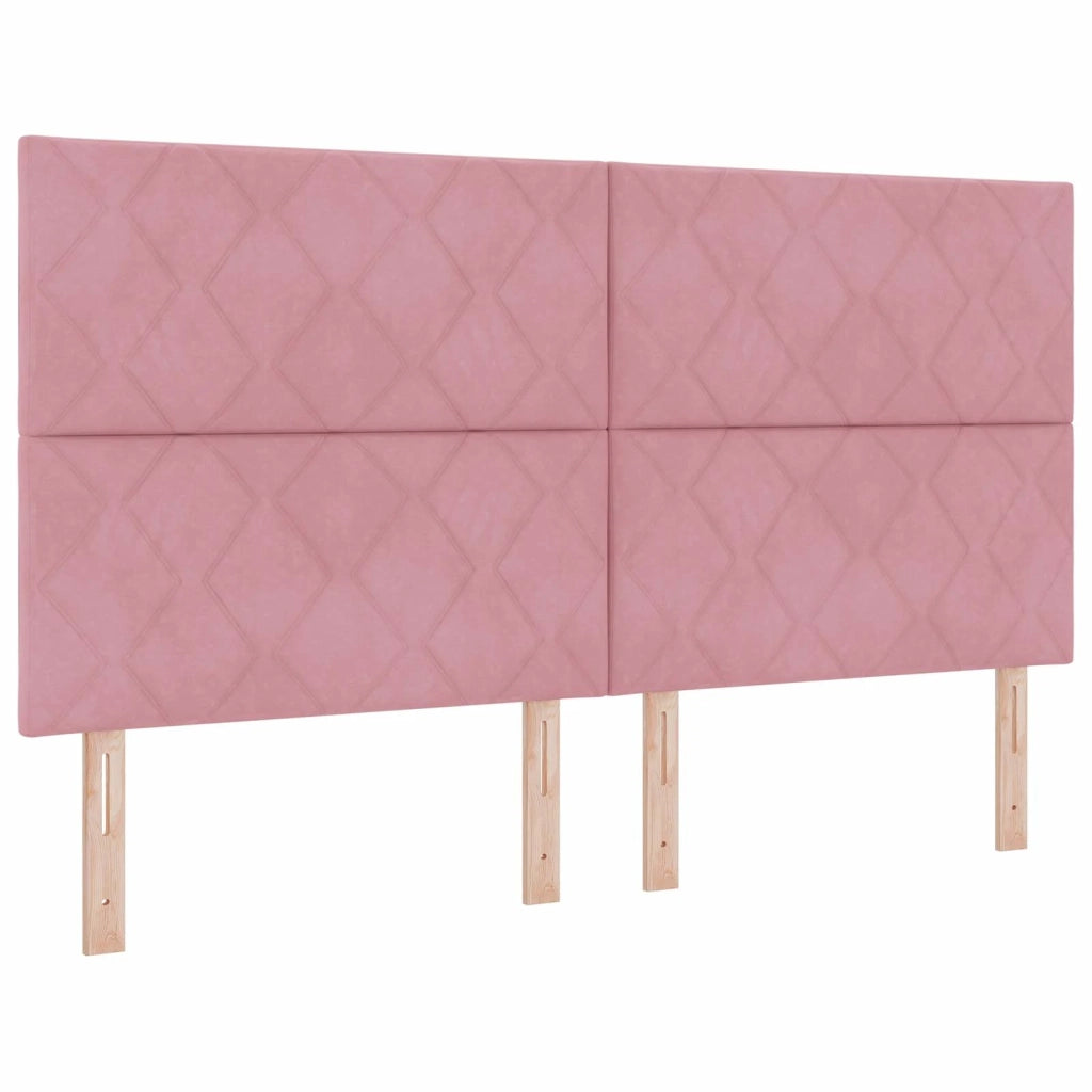 Letto ottomano con materasso con testiera 2 pz Rosa Velluto 3457937