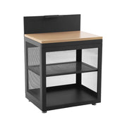 Cucina esterna acciaio e decorazione legno 1 ripiano, 80cm, nero