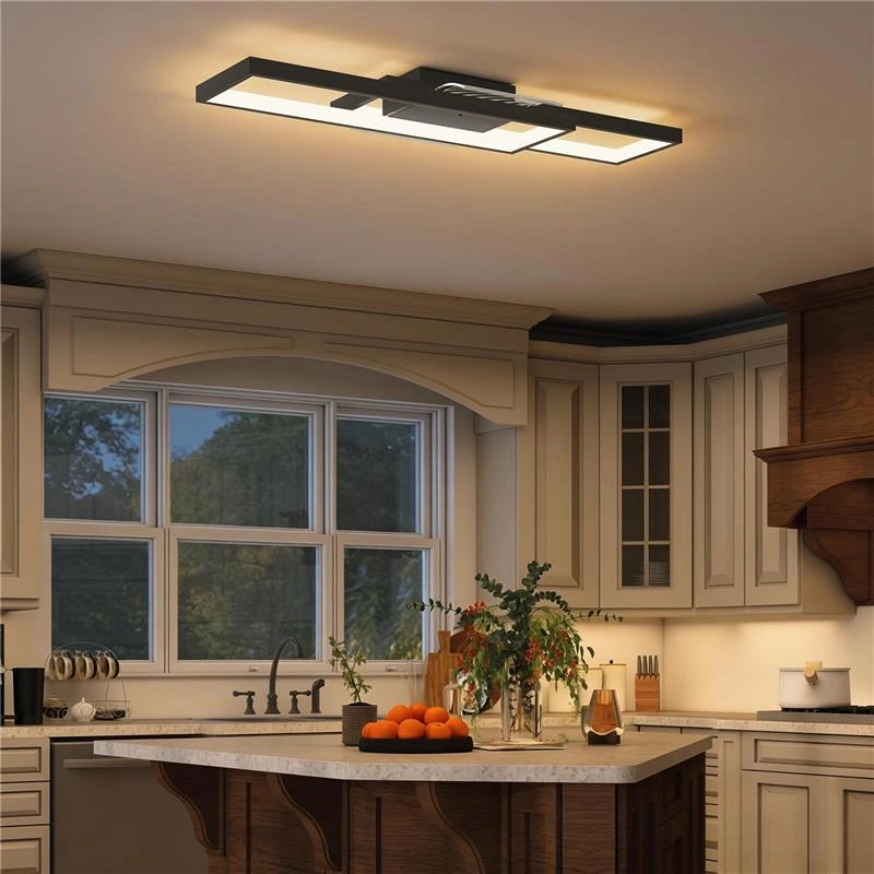 LAMPADA LED A SOFFITTO DIMMERABILE 3000-6000K CON TELECOMANDO E INTERRUTTORE, 70X30 CM, NERO