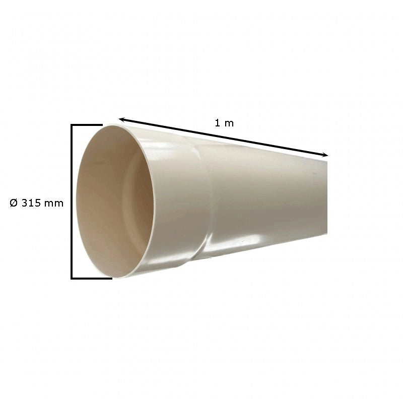 Tubo in PVC avorio : Diametro - 315, Metri Lineari - 1 metro