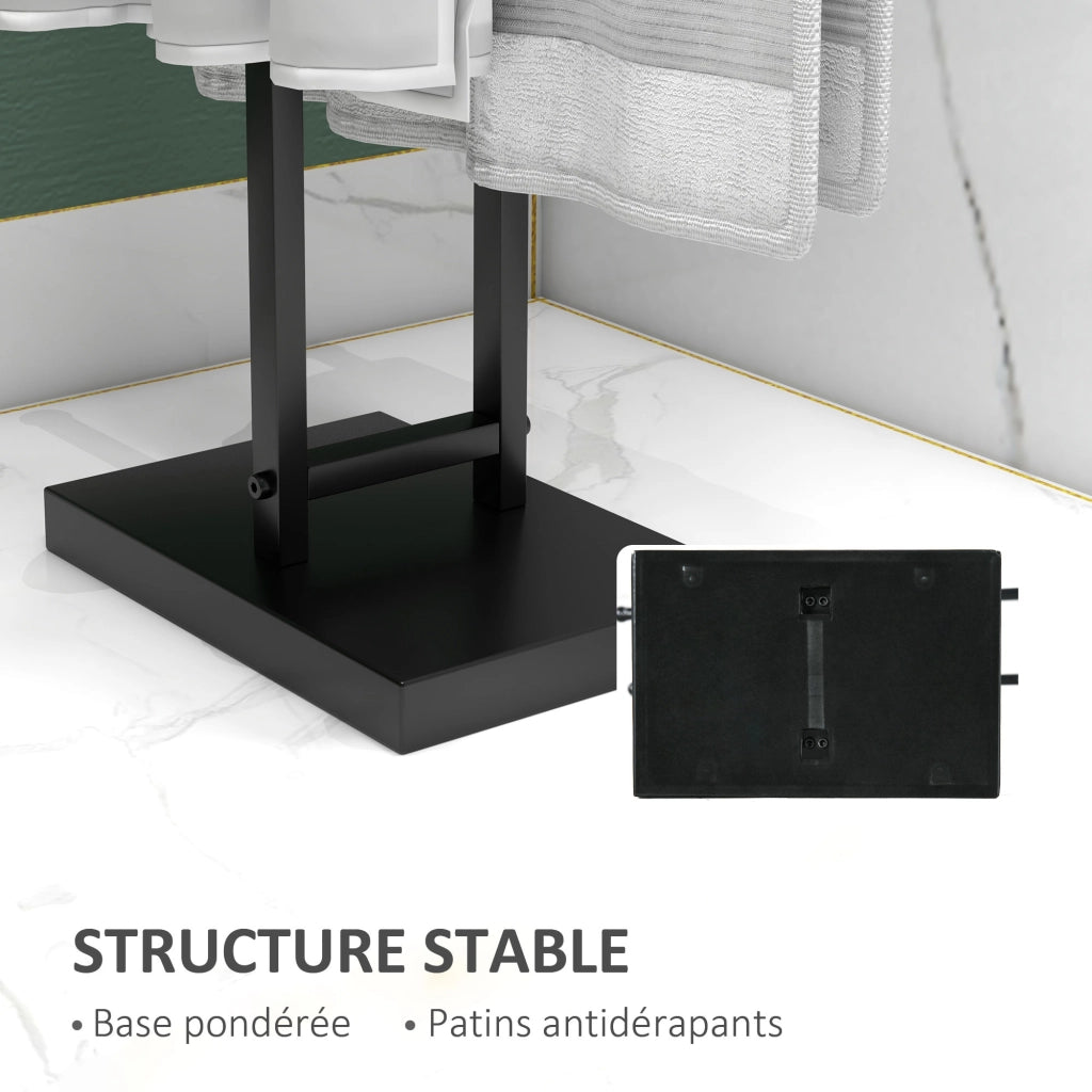 Portasciugamani con ripiani ¨C Minimal ¨C Nero 50x18.5x85 cm