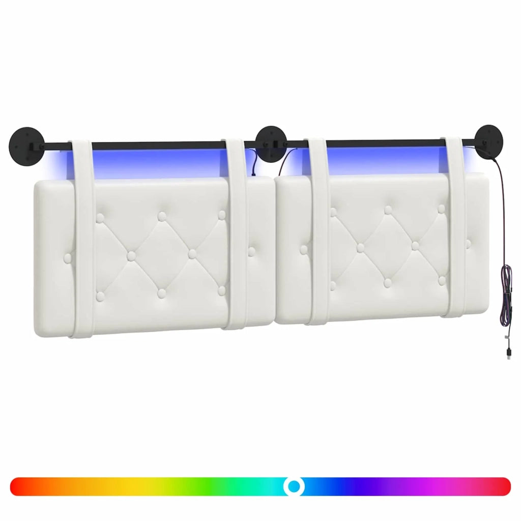 Testiera sospesa Con luce LED Bianco Similpelle 3424159