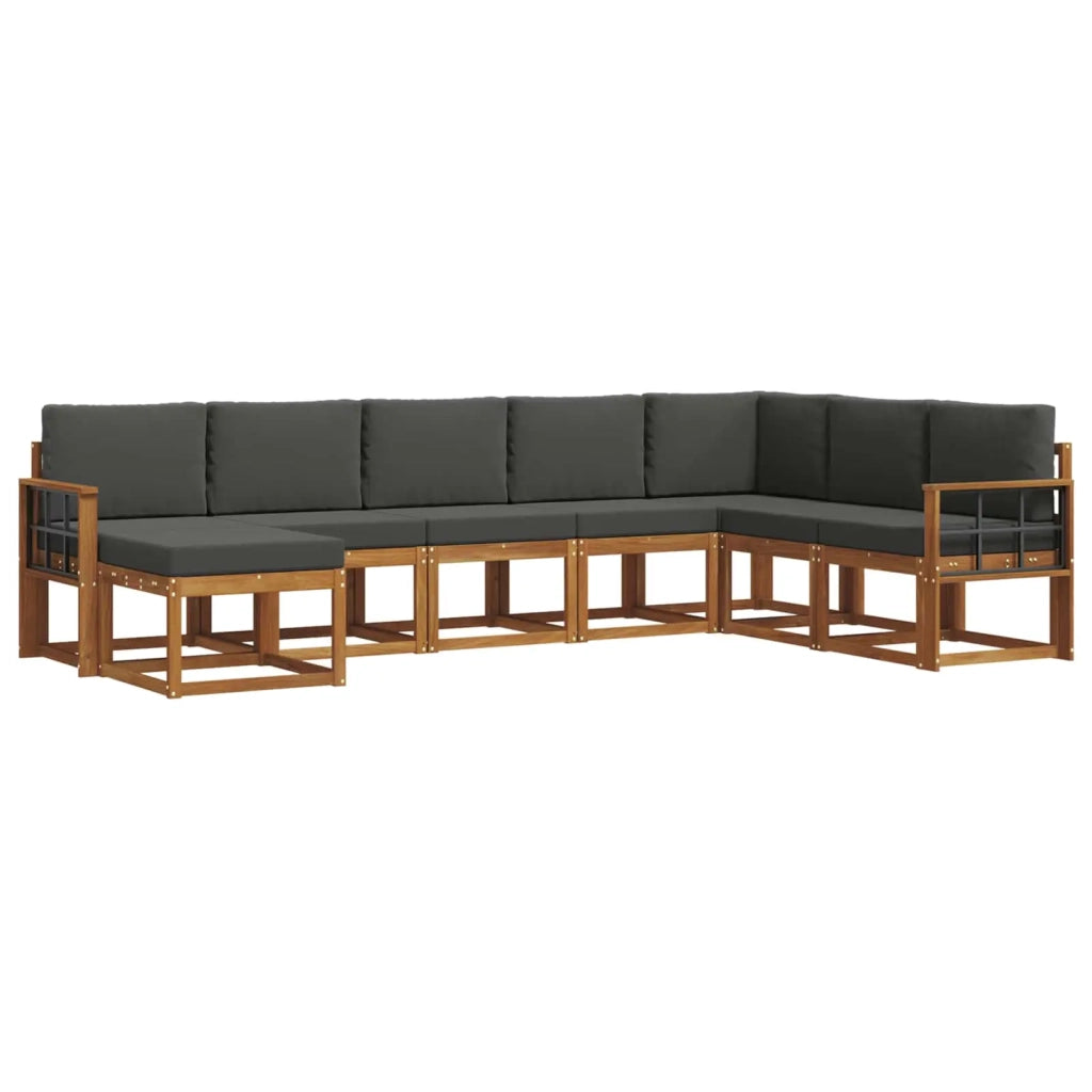 Set di divani da esterno con cuscino 8 pcs Naturale e Antracite 3366825