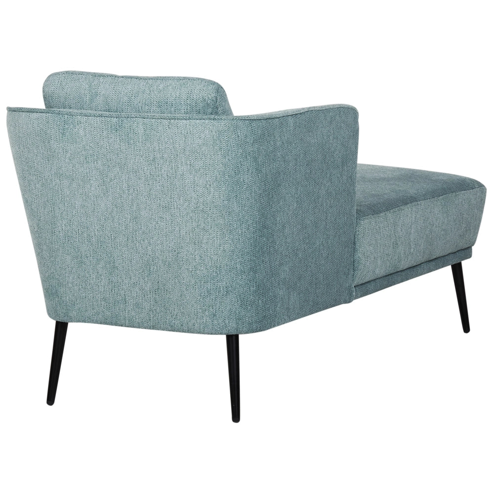 Chaise longue con cuscino in tessuto blu lato destro stile retrò