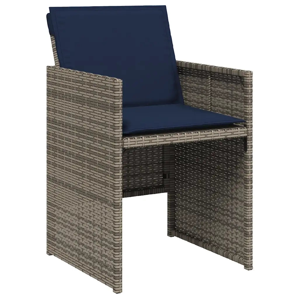 Set da pranzo da giardino da 7 pz con Cuscini in Polyrattan Grigio 3277684