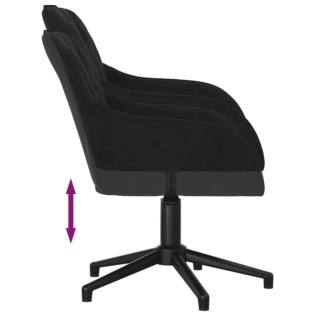 Sedia Girevole da Ufficio Nera in Velluto 344862