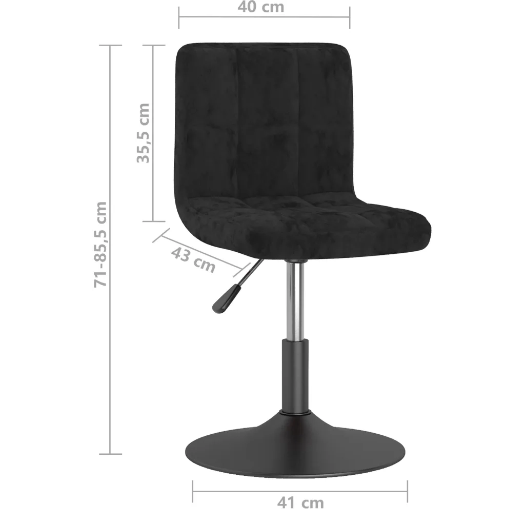 Sgabello da Bar Girevole Nero in Velluto 334249
