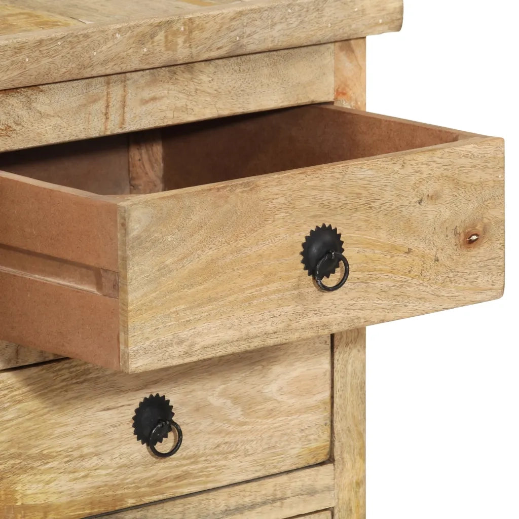 Scrivania a Colonna in Legno Massello di Mango 140x50x77 cm 338209