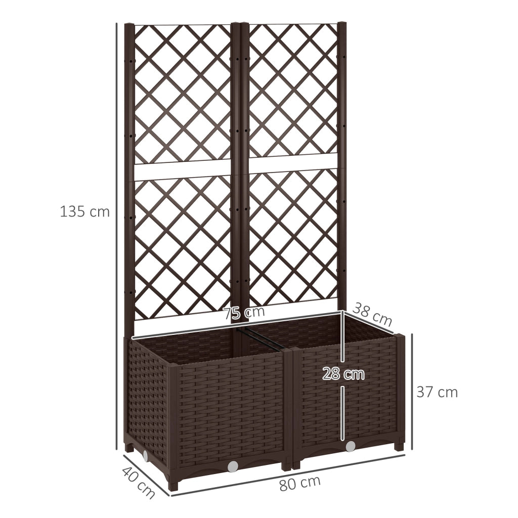 Letto da giardino rialzato con griglia ¨C Minimal ¨C 80x40x135 cm marrone