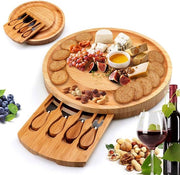 Tavolino per tapas con lade - Tavolino per servire - Tavolino in bambù - Tavolino per formaggi - Tavolino per servire - Tavolino per tapas - Servizio per tapas - Tavolino per aperitivo in legno