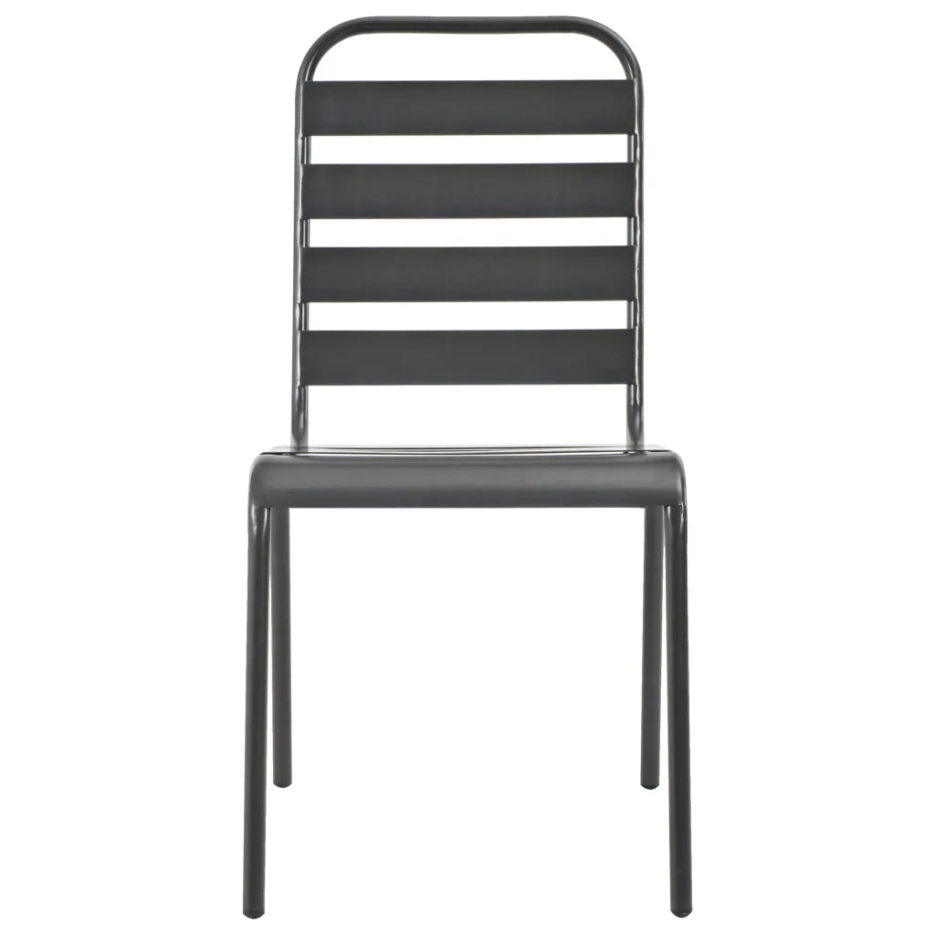 Sedie da Esterno Impilabili 2 pz in Acciaio Grigio 44257