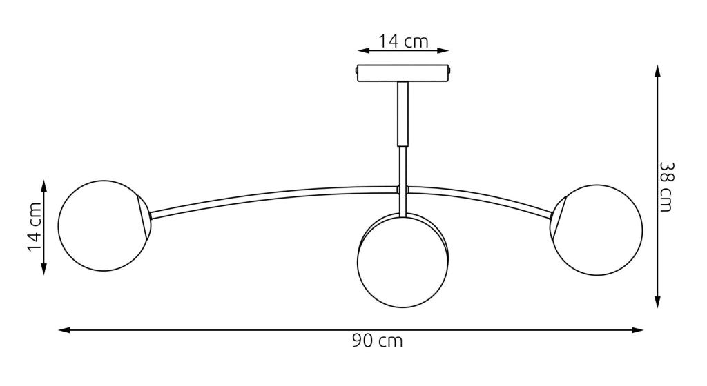 Plafoniera PREGOS a sfere 4 luci E14 beige Emibig