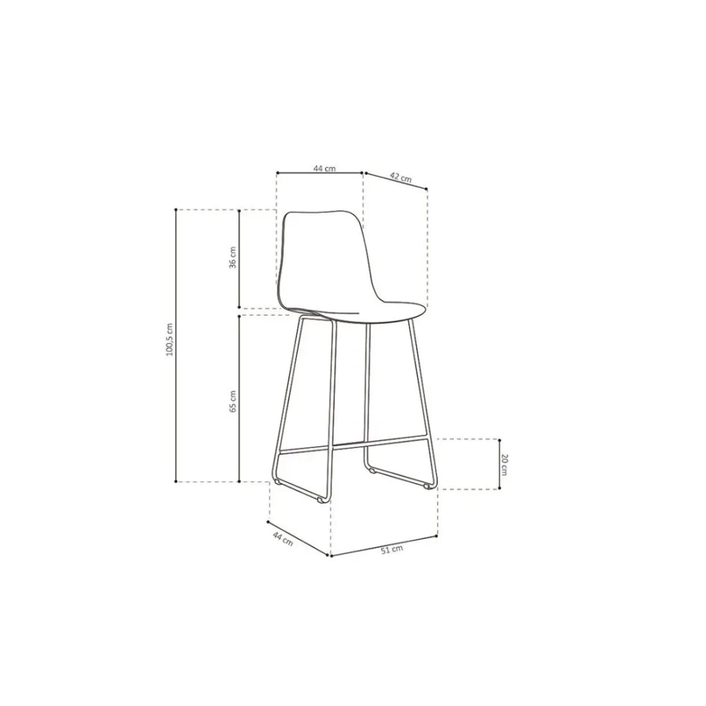 Sedia da bancone MARIO - PP terracotta - Design moderno H100,5 cm