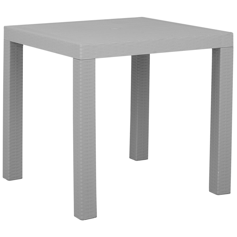 Set da pranzo da giardino Tavolo quadrato grigio chiaro 80 x 80 cm 4 sedie impilabili 4 posti minimalista