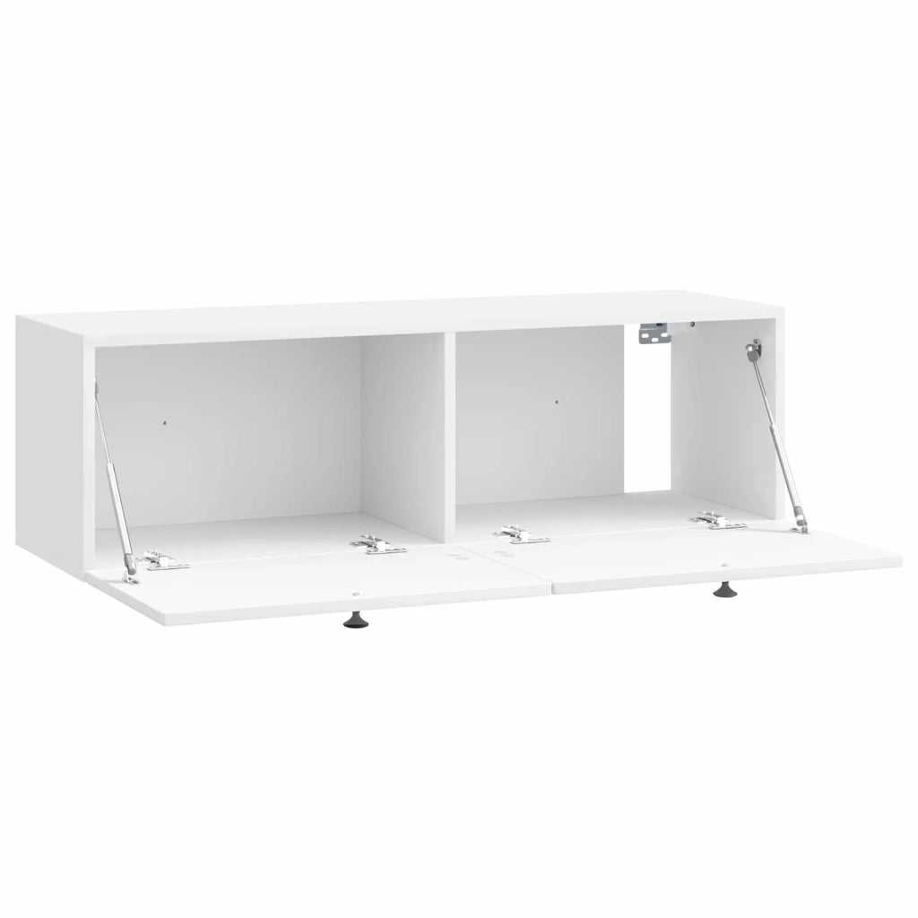 Mobile Porta TV da Muro-Credenza per TV sospesa Bianco Lucido 98 x 31 x 30 cm 675071