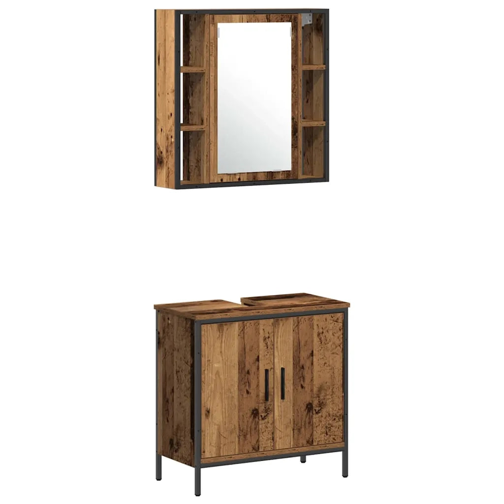Set di mobili per il bagno 3 pcs Marrone Legno multistrato 3332559