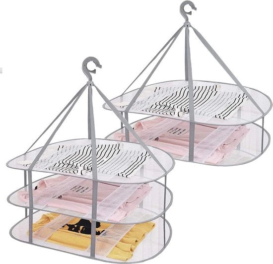 Droogrek opvouwabile e impermeabile, con cinturino di fissaggio, ripiegabile, per magliette, esterno/interno, trasportabile (2 misure), colore beige