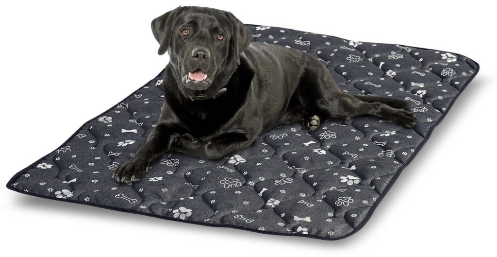 AIO FACTORY 120x80 cm Tappetino per cuccia per cani impermeabile Silver Bones