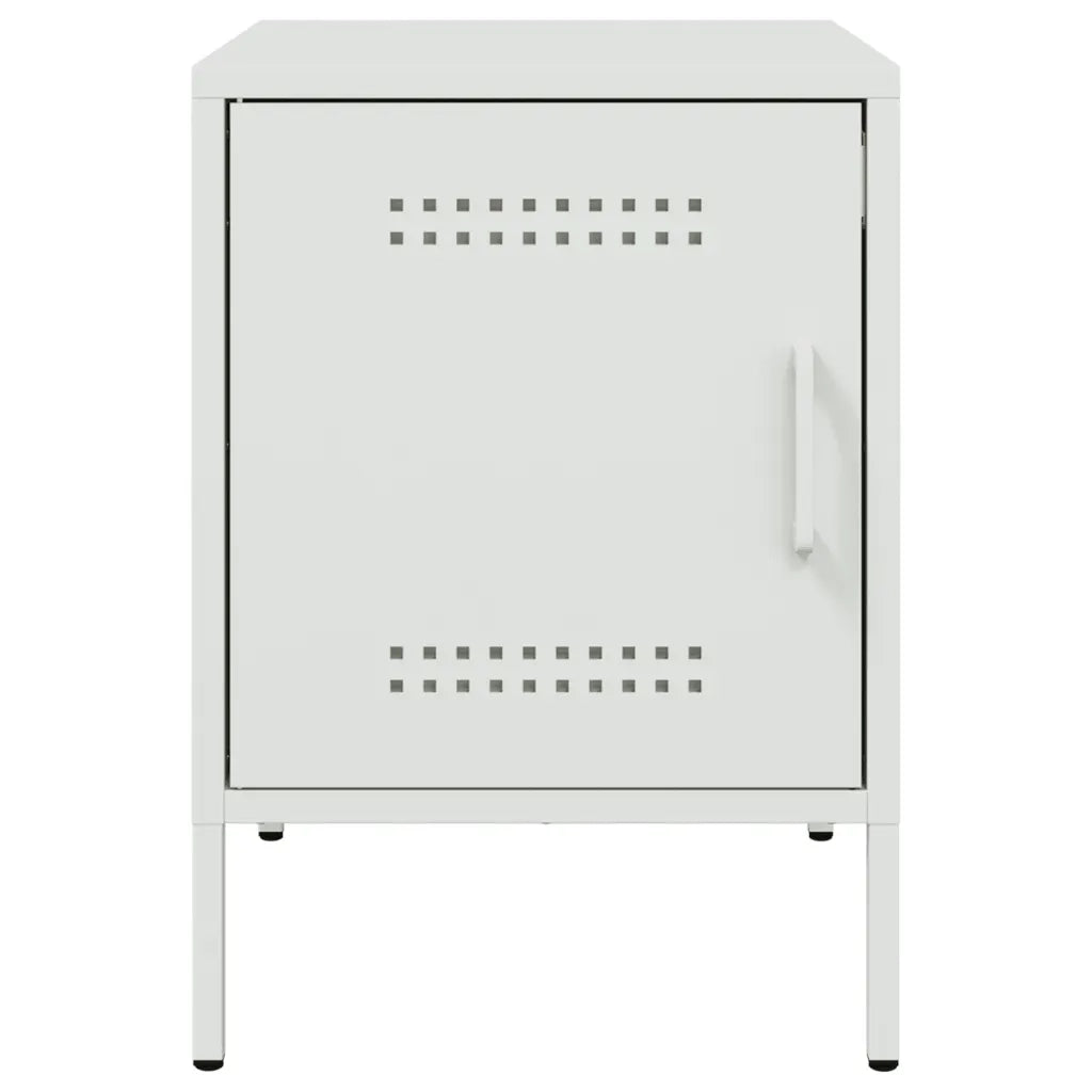 Comodino Bianco 36x39x50,5 cm in Acciaio 842920